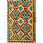 rugs modern Çok Renkli Dörtgen Geometrik Şekil Desenli Vintage Dekoratif Halı 5224, 75 x 240