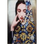rugs modern Çok Renkli Etnik Kadın Portre Desenli Modern Dekoratif Halı 2521, 80 x 300