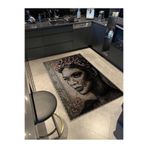 rugs modern Çok Renkli Etnik Kadın Yüzü Desenli Dokuma Taban Yıkanabilir Halı miraface35, 70 x 120