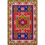 rugs modern Çok Renkli Geleneksel Motif Etnik Desenli Vintage Dekoratif Halı 4670, 100 x 100