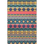 rugs modern Çok Renkli Geometrik Etnik Figür Desenli Vintage Dekoratif Halı 3852, 150 x 150