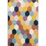 rugs modern Çok Renkli Geometrik Kovan Petek Desenli Kreatif Modern Dekoratif Halı 3963, 75 x 240