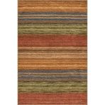 rugs modern Çok Renkli Hasır Tasarım Çizgi Desenli Saçaklı Modern Dekoratif Halı 3164, 120 x 120