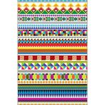 rugs modern Çok Renkli Karma Etnik Figür Desenli Vintage Dekoratif Halı 4676, 100 x 250