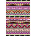 rugs modern Çok Renkli Karma Geometrik Şekil Desenli Etnik Vintage Dekoratif Halı 4673, 150 x 150