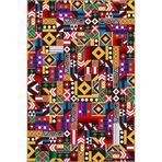 rugs modern Çok Renkli Karma Geometrik Şekil Desenli Kreatif Modern Dekoratif Halı 4830, 100 x 100