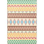 rugs modern Çok Renkli Karma Geometrik Üçgen Şekil Desenli Modern Dekoratif Halı 4718, 75 x 240