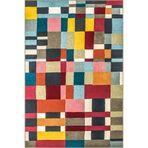 rugs modern Çok Renkli Karma Soyut Geometrik Desenli Saçaklı Modern Dekoratif Halı 3162, 80 x 200