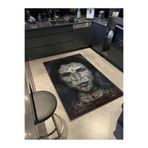 rugs modern Çok Renkli Koyu Tonlarda Etnik Yüz Desenli Dokuma Taban Yıkanabilir Halı Miraface32, 120 x 120