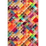 rugs modern Çok Renkli Kristal Üçgen Geometrik Desenli Modern Dekoratif Halı 4687, 100 x 250