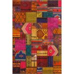 rugs modern Çok Renkli Motifli Karma Etnik Figür Desenli Vintage Dekoratif Halı 4661, 150 x 150