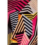 rugs modern Çok Renkli Şerit Geometrik Desenli Kreatif Modern Dekoratif Halı 3498, 80 x 300