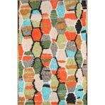 rugs modern Çok Renkli Soyut Beşgen Geometrik Desenli Modern Dekoratif Halı 5041, 120 x 120
