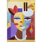 rugs modern Çok Renkli Sürrealist Etnik Kadın Portre Desenli Kreatif Modern Dekoratif Halı 2275, 80 x 150