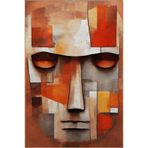 rugs modern Çok Renkli Sürrealist Temalı Etnik Erkek Portre Desenli Kreatif Modern Dekoratif Halı 2272, 80 x 300