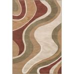 rugs modern Dalgalı Kahverengi Tonlarda Desenli Dokuma Taban ve Yıkanabilir Halı miravip9378, 75 x 200