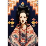 rugs modern Dido 2 Koleksiyonu Çok Renkli Etnik Kadın Portre Desenli Modern Dekoratif Halı 3267, 155 x 230