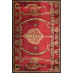 rugs modern Dido 2 Koleksiyonu Kırmızı Temalı Motifli Etnik Çiçek Desenli Vintage Dekoratif Halı 06, 75 x 150