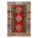 rugs modern Etnik Kırmızı Yeşil Çok Renkli Kilim Desen Dekoratif Halı 1701, 80 x 300