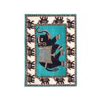 rugs modern Etnik Turkuaz Fil Desenli Dokuma Taban Dekoratif Halı 1456, 100 x 300