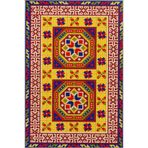 rugs modern Etnik Yıldız Desen Sarı Renkli Dokuma Taban Halı 4275, 75 x 240