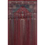 rugs modern Fiorella Bordo Vintage Düz Çizgi Bozulan Desen Temalı Dokuma Taban Dekoratif Halı 7017, 100 x 200
