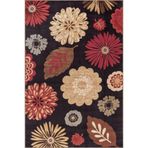 rugs modern Floral Desenli Siyah Tonlarında Dokuma Taban Halı 3782, 75 x 150