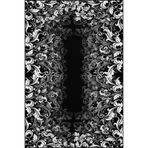 rugs modern Floral Siyah Beyaz Sonsuz Temalı Dokuma Taban Halı ve Yıkanabilir Halı miravip10329, 100 x 150