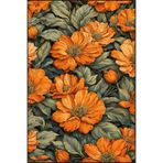 rugs modern Floral Turuncu Desenli Yıkanabilir Halı miravip8218, 120 x 200