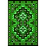 rugs modern Geometrik Desenli Yeşil Dokuma Taban Halı 4287, 100 x 250