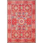 rugs modern Geometrik Kırmızı Temalı Desenli Dokuma Taban Halı ve Yıkanabilir Halı aloha51, aloha51-70x120