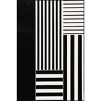 rugs modern Geometrik Modern Siyah Temalı Desenli Dokuma Taban ve Yıkanabilir Halı miravip9542, 140 x 200