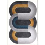 rugs modern Geometrik Oval Temalı Desenli Dekoratif Ve Yıkanabilir Halı Miravip9304, 100 x 100