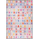 rugs modern Geometrik Pembe Pastelli Desenli Dokuma Taban Halı Ve Yıkanabilir Halı Miravip10284, 120 x 120