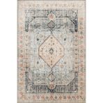 rugs modern Gök Mavisi Bej Temalı Geleneksel Motif Etnik Çiçek Desenli Vintage Dekoratif Halı 3968, 100 x 300