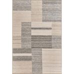 rugs modern Gri Bej Temalı Karma Geometrik Desenli Saçaklı Modern Dekoratif Halı 3246, 100 x 150