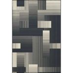 rugs modern Gri Geometrik Siyah Çizgili Desenli Dekoratif ve Yıkanabilir Halı miravip9258, 70 x 120