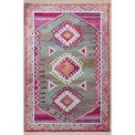 rugs modern Gri Pembe Temalı Hasır Tasarım Geleneksel Motif Desenli Vintage Dekoratif Halı 2659, 100 x 250