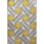 rugs modern Gri Sarı Temalı Çapraz Geometrik Şekil Desenli Modern Dekoratif Halı 2136, 120 x 180