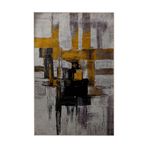 rugs modern Gri Sarı Temalı Geometrik Soyut Desenli Modern Dekoratif Halı 5302, 70 x 120