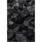 rugs modern Gri Siyah Temalı Geometrik Şekil Mermer Desenli Modern Dekoratif Halı 2367, 80 x 300