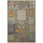 rugs modern Gri Temalı Çok Renkli Geleneksel Motif Etnik Desenli Kreatif Vintage Dekoratif Halı 2799, 80 x 200