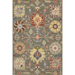 rugs modern Gri Temalı Çok Renkli Motifli Etnik Çiçek Desenli Vintage Dekoratif Halı 3924, 150 x 300