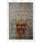 rugs modern Gri Turuncu Temalı Soyut Geleneksel Motif Desenli Vintage Dekoratif Halı 5176, mira5176-100x150