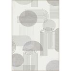 rugs modern Gri Yuvarlak Geometrik Desenli Dokuma Taban Halı Ve Yıkanabilir Halı Miravip9908, 150 x 150