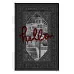 Rugs Modern Halı Bliss Siyah Bordo Yazılı Hello Yazılı Vintage Etnik Dokuma Taban Dekoratif Salon Halısı 903