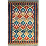 Rugs Modern Halı Cotton 561 Etnik Eskitme Desenli Dokuma Taban Çok Renkli Kilim
