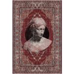 Rugs Modern Halı Mira Heykel Figürlü Bordo Vintage Dokuma Taban Dekoratif Halı Mira 1478