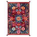 Rugs Modern Halı Nora Art 15 Çiçek Desenli Etnik Püsküllü Pastel Renkli Dokuma Taban Dekoratif Salon Halısı