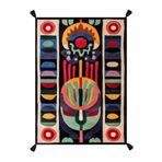 Rugs Modern Halı Nora Art Renkli Soyut Siyah Geometrik Desenli Dokuma Taban Dekoratif Salon Halısı 64